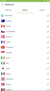 kiwi VPN Server 1 list